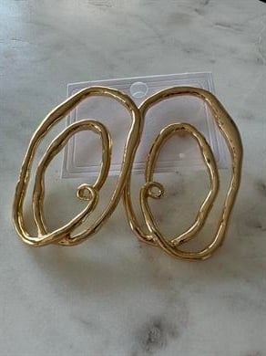 Gold Yuvarlak Küpe