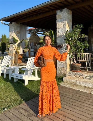 Güpür Etek Turuncu