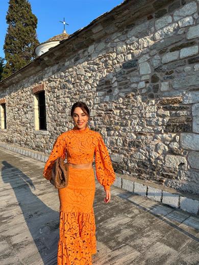 Güpür Etek Turuncu