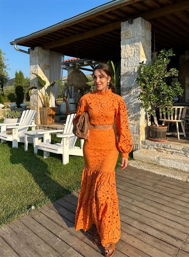 Güpür Etek Turuncu