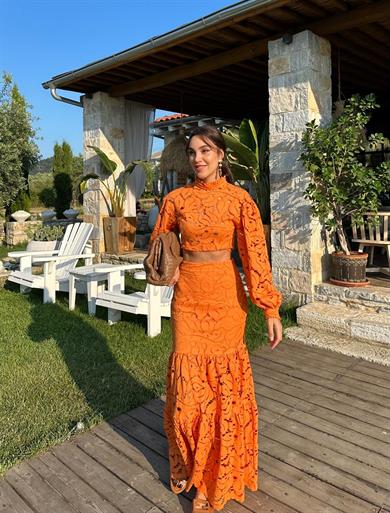 Güpür Etek Turuncu