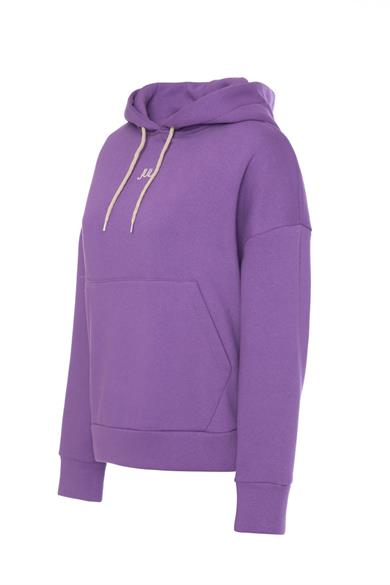 Hoodie Sweatshirt Şardonlu Mor