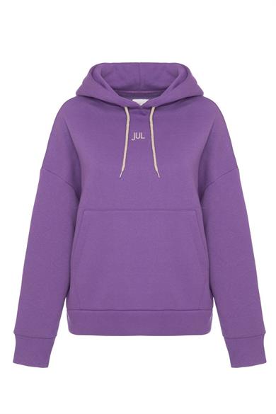 Hoodie Sweatshirt Şardonlu Mor