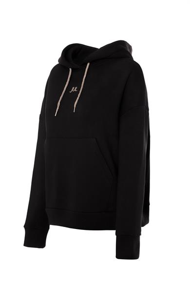 Hoodie Sweatshirt Şardonlu Siyah