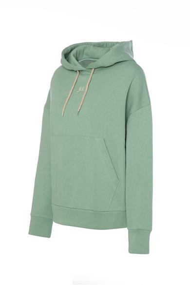 Hoodie Sweatshirt Şardonlu Yeşil