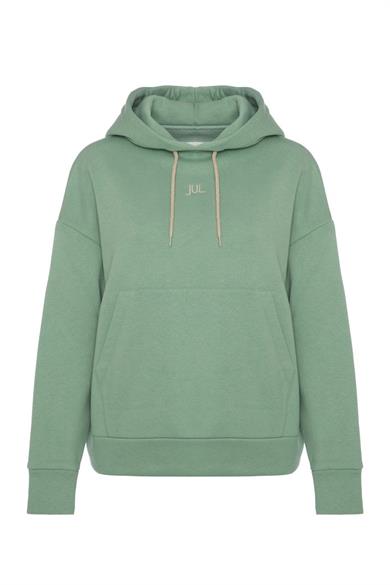 Hoodie Sweatshirt Şardonlu Yeşil