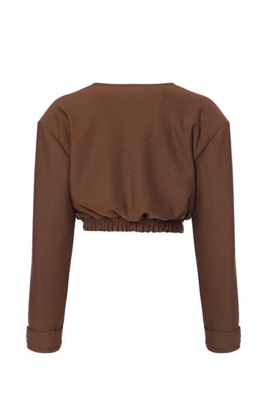 Kapitone Bomber Ceket Kahverengi