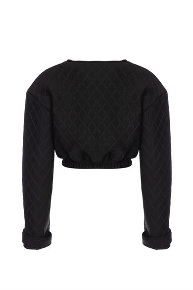 Kapitone Bomber Ceket Siyah