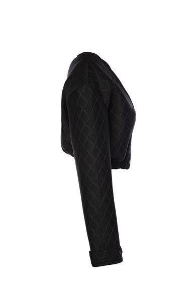 Kapitone Bomber Ceket Siyah