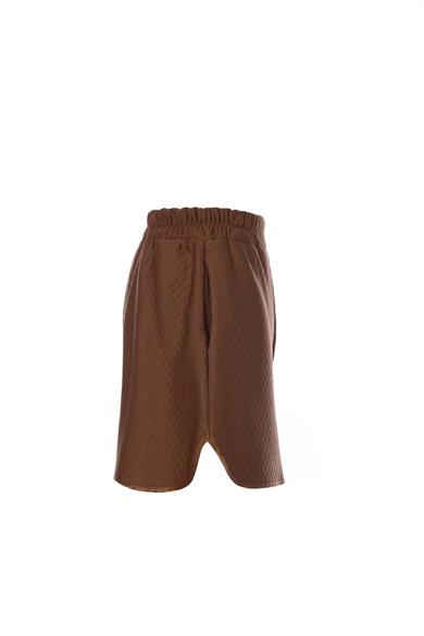 Kapitone Şort Kahverengi