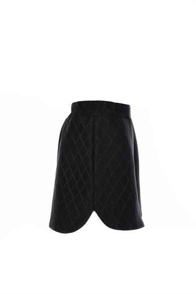 Kapitone Şort Siyah