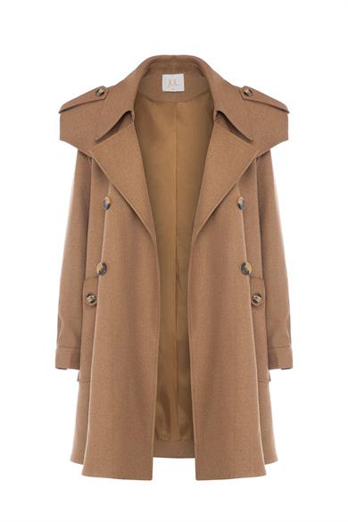 Kaşe İnce Trençkot Camel