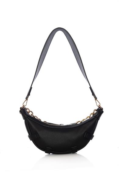 Kemer Detaylı Kol Çantası Siyah