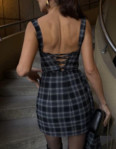 Molae Mini Etek Füme Ekose