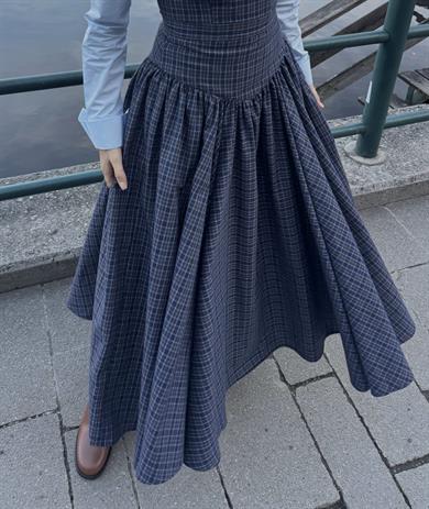 Pales Etek Lacivert Ekose