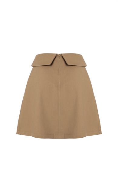 Pileli Etek Açık Kahve