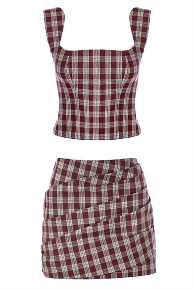 Plaid Büstiyer Bordo