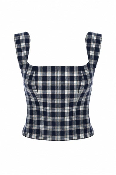 Plaid Büstiyer Lacivert