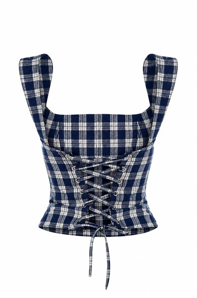 Plaid Büstiyer Lacivert
