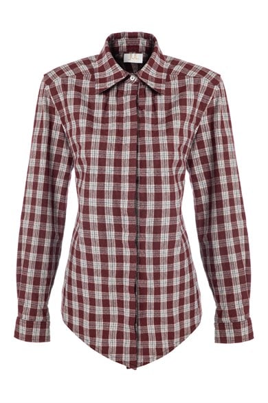 Plaid Gömlek Bordo