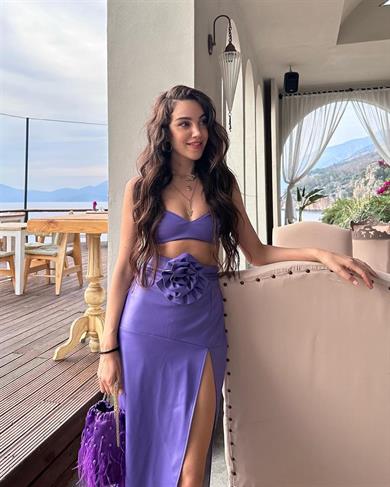 Rose Deri Büstiyer Mor