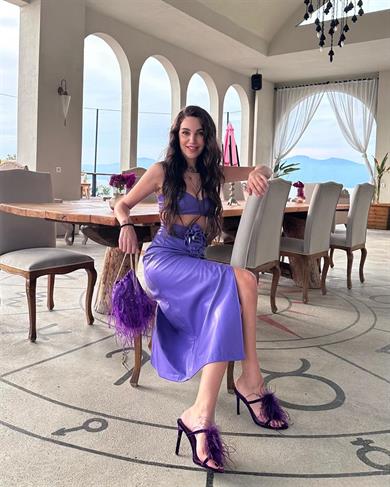 Rose Deri Büstiyer Mor