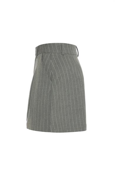 Sardonyx Mini Etek Çizgili Gri