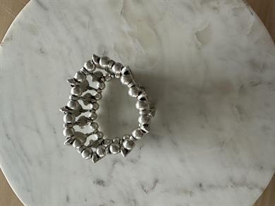 Silver Yaprak Stiped Bileklik