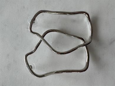 Silver Yuvarlak Dalgalı Küpe