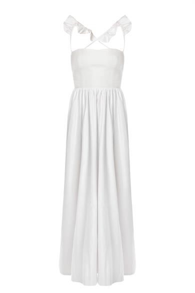 Sırtı Açık Elbise Beyaz