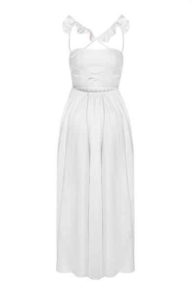 Sırtı Açık Elbise Beyaz