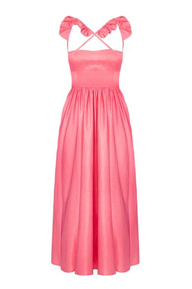 Sırtı Açık Elbise Pembe