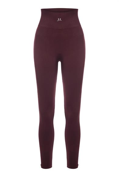 Uzun Kollu Crop Top - Tayt Takım Mat Bordo