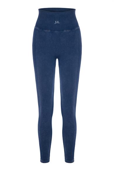 Uzun Kollu Crop Top - Tayt Takım Mavi