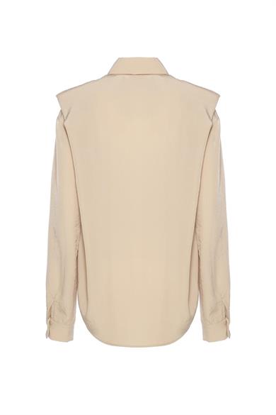 Vatkalı Gömlek Bej