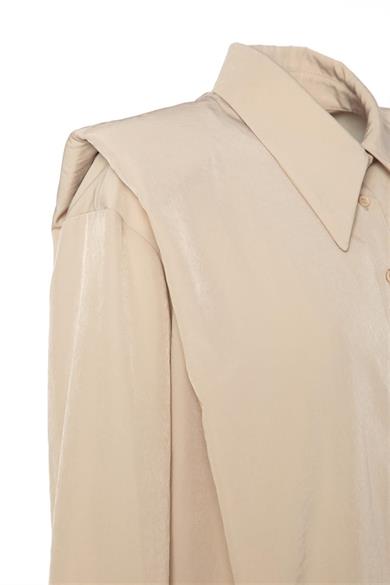 Vatkalı Gömlek Bej