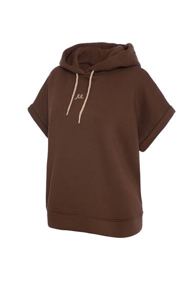 Vatkalı Kolsuz Sweatshirt Şardonlu Kahverengi