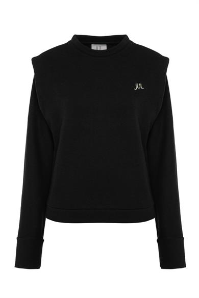 Vatkalı Sweatshirt Sardonsuz Siyah