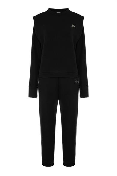 Vatkalı Sweatshirt Sardonsuz Siyah