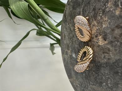 Vintage Taşlı Halka Küpe