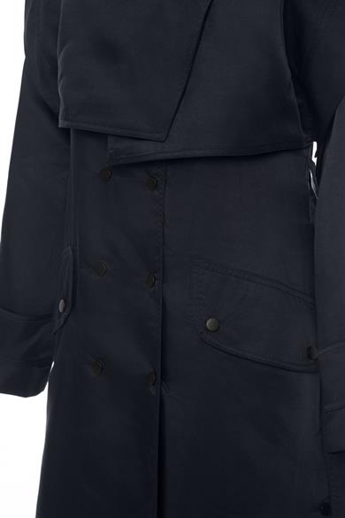 Yelek Detaylı Trençkot Lacivert