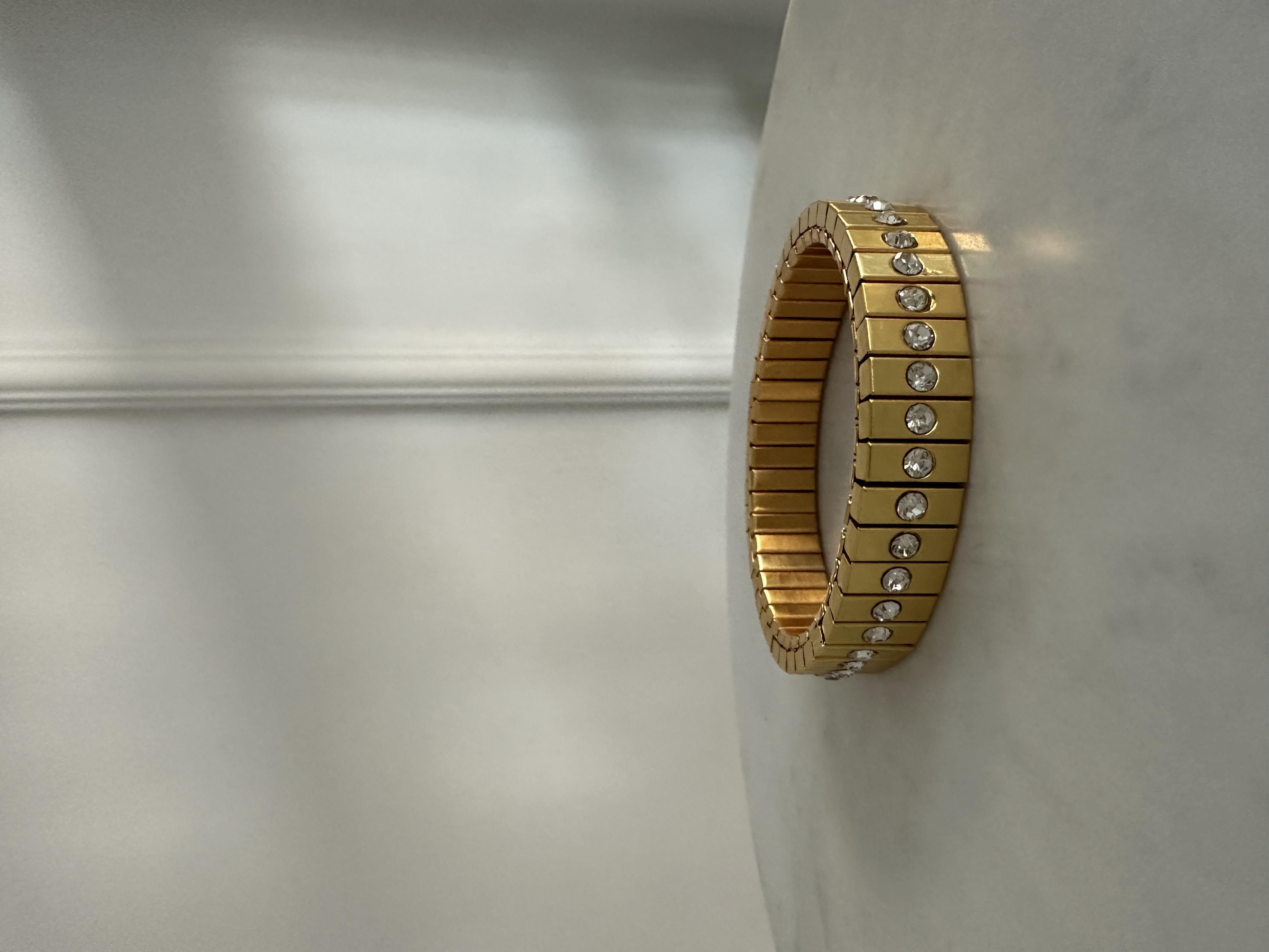 Akordion Tek Taşlı Bileklik