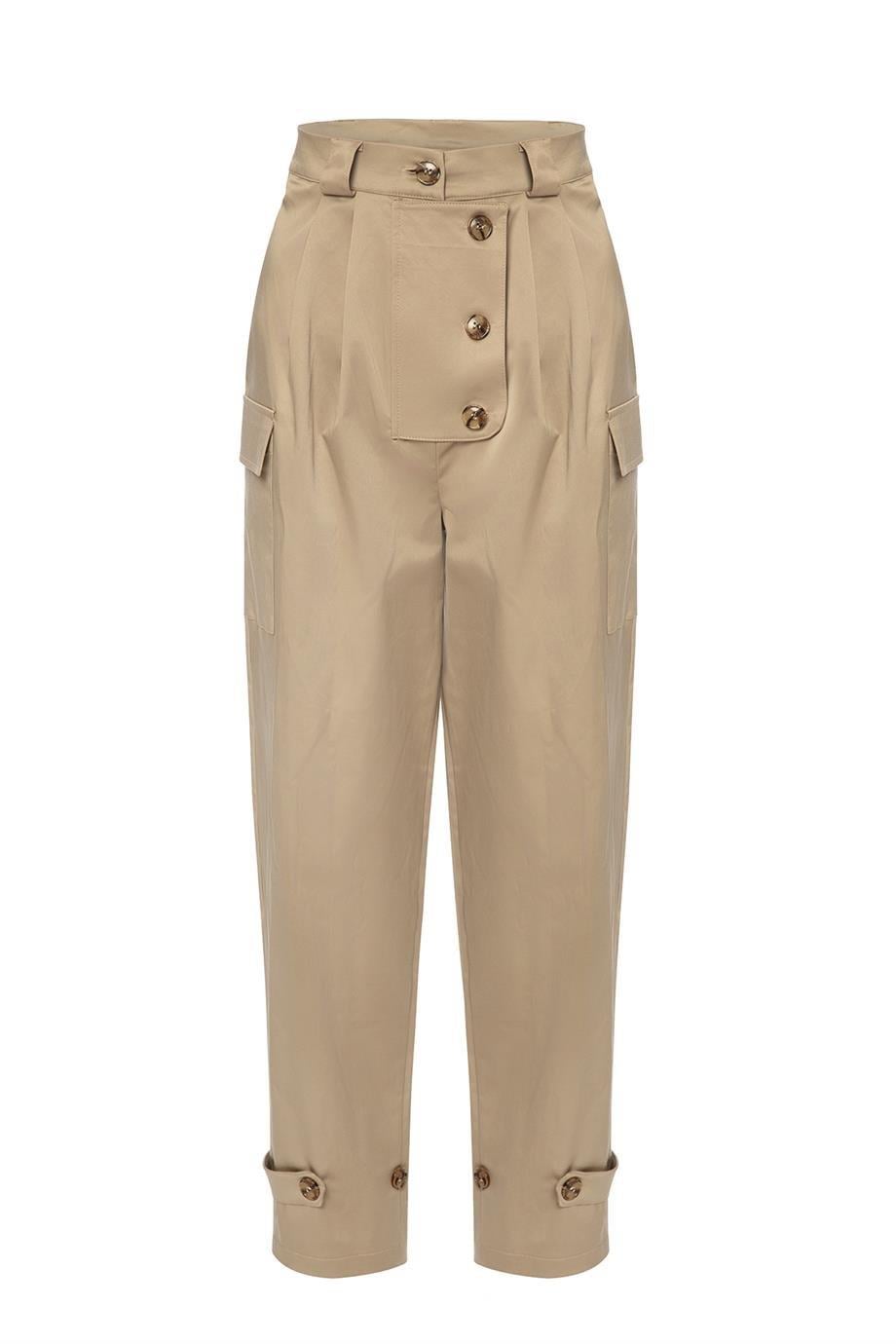 Cepli Pantolon Açık Kahve