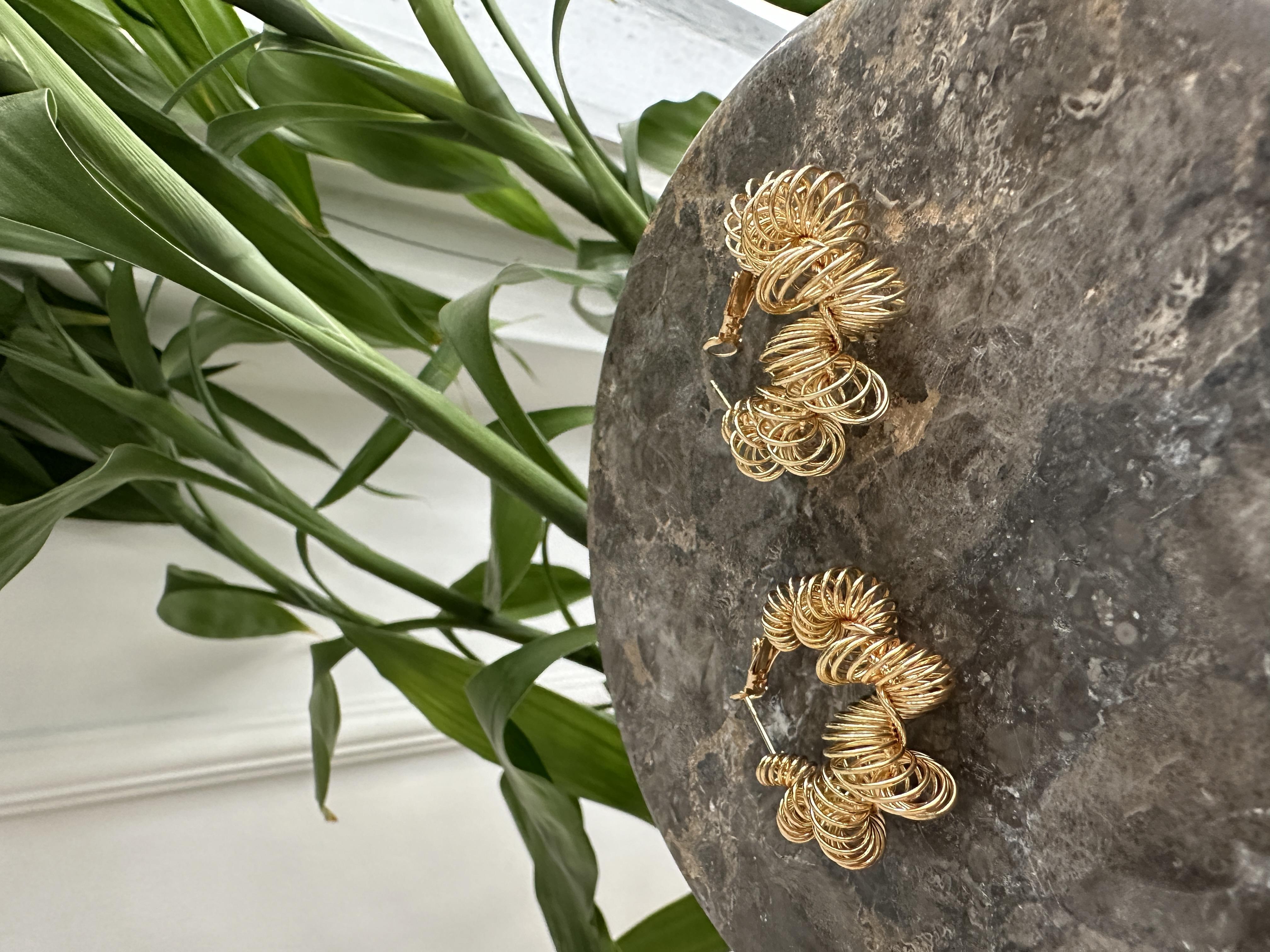 Gold Tel Spriral Küpe