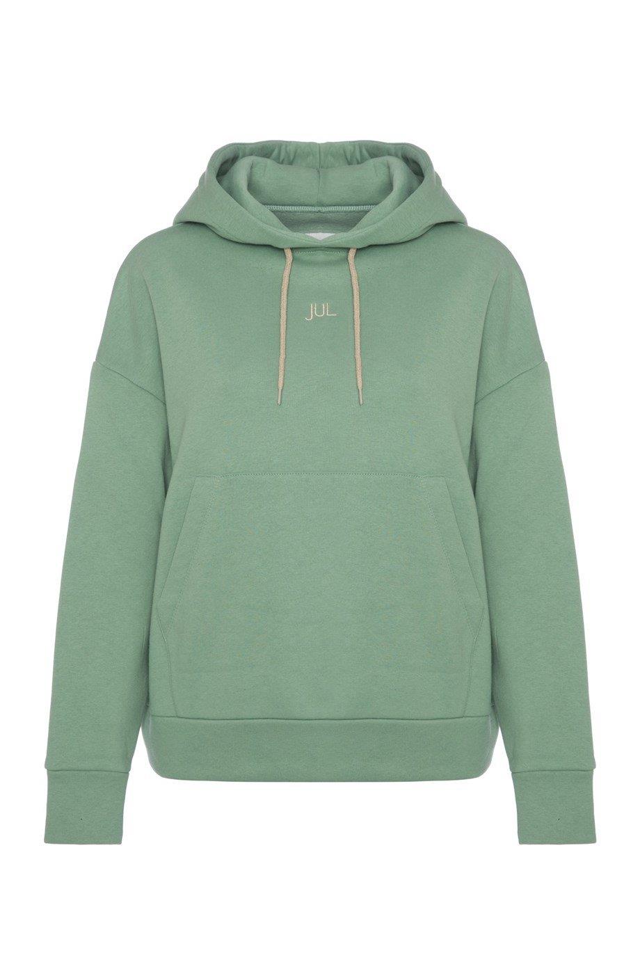 Hoodie Sweatshirt Şardonlu Yeşil