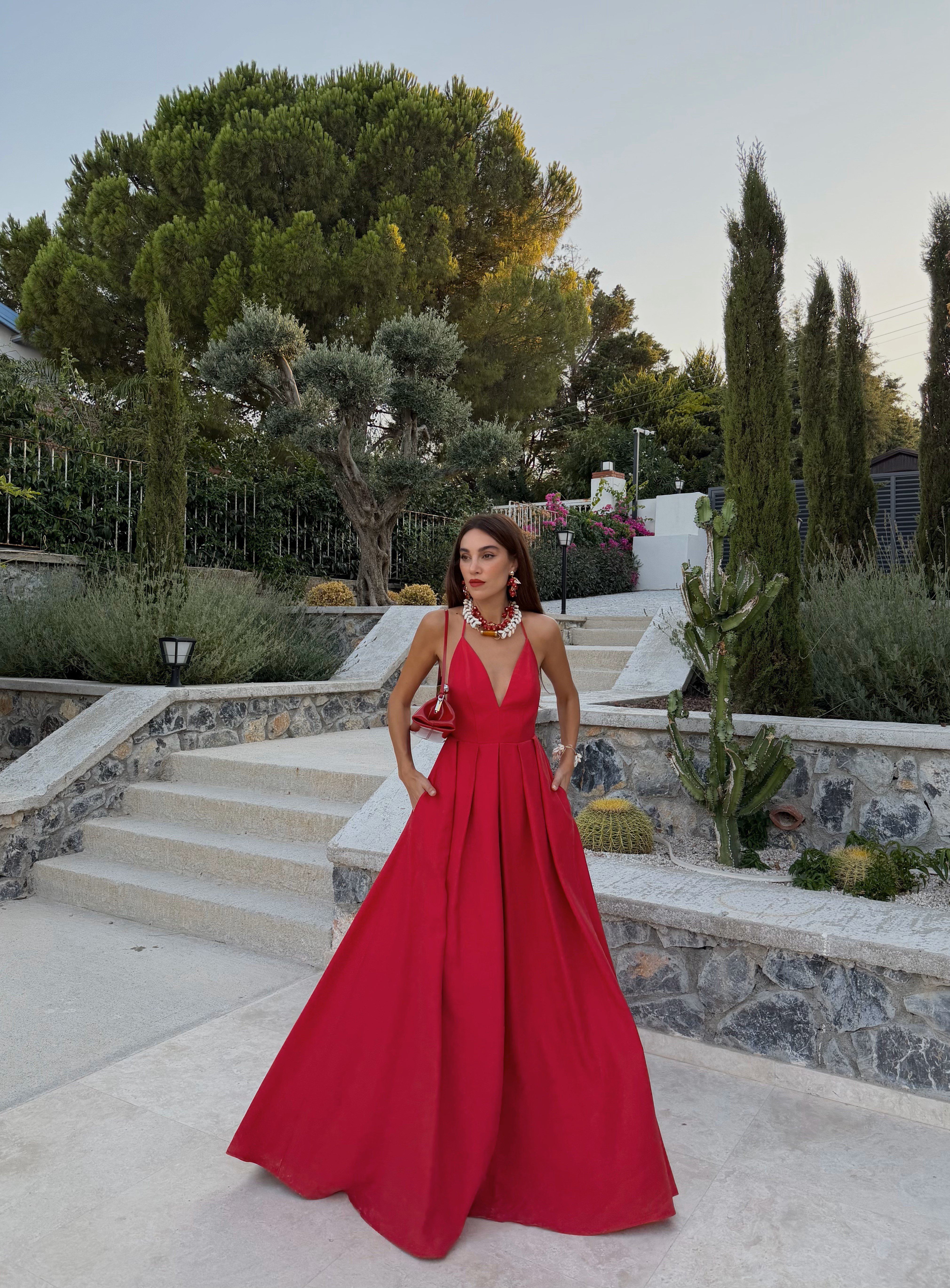Perla Elbise Kırmızı