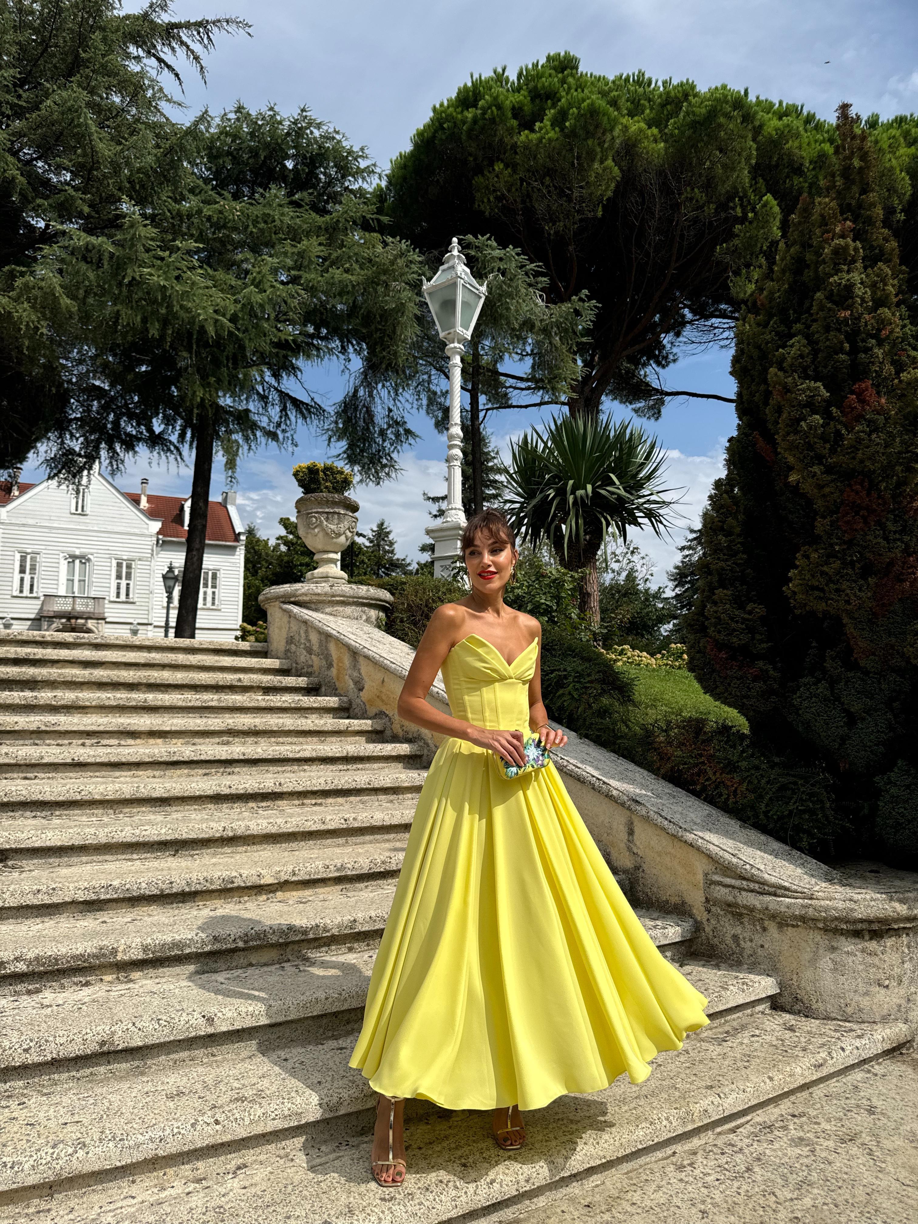 Rosalin Night Dress Sarı