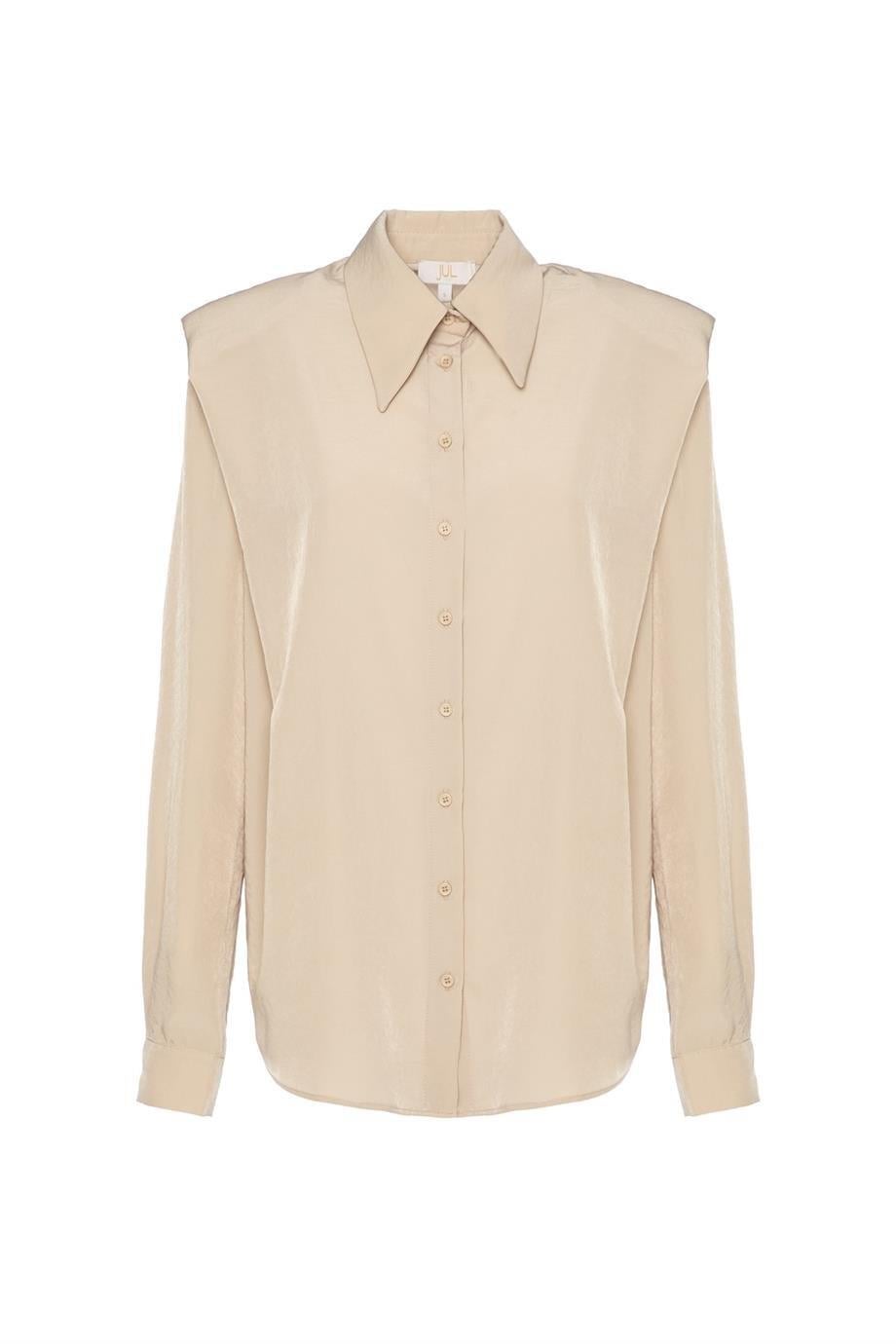 Vatkalı Gömlek Bej