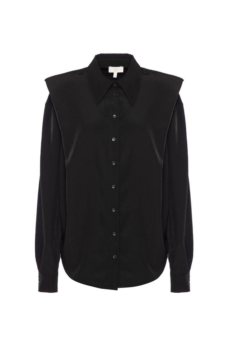 Vatkalı Gömlek Siyah