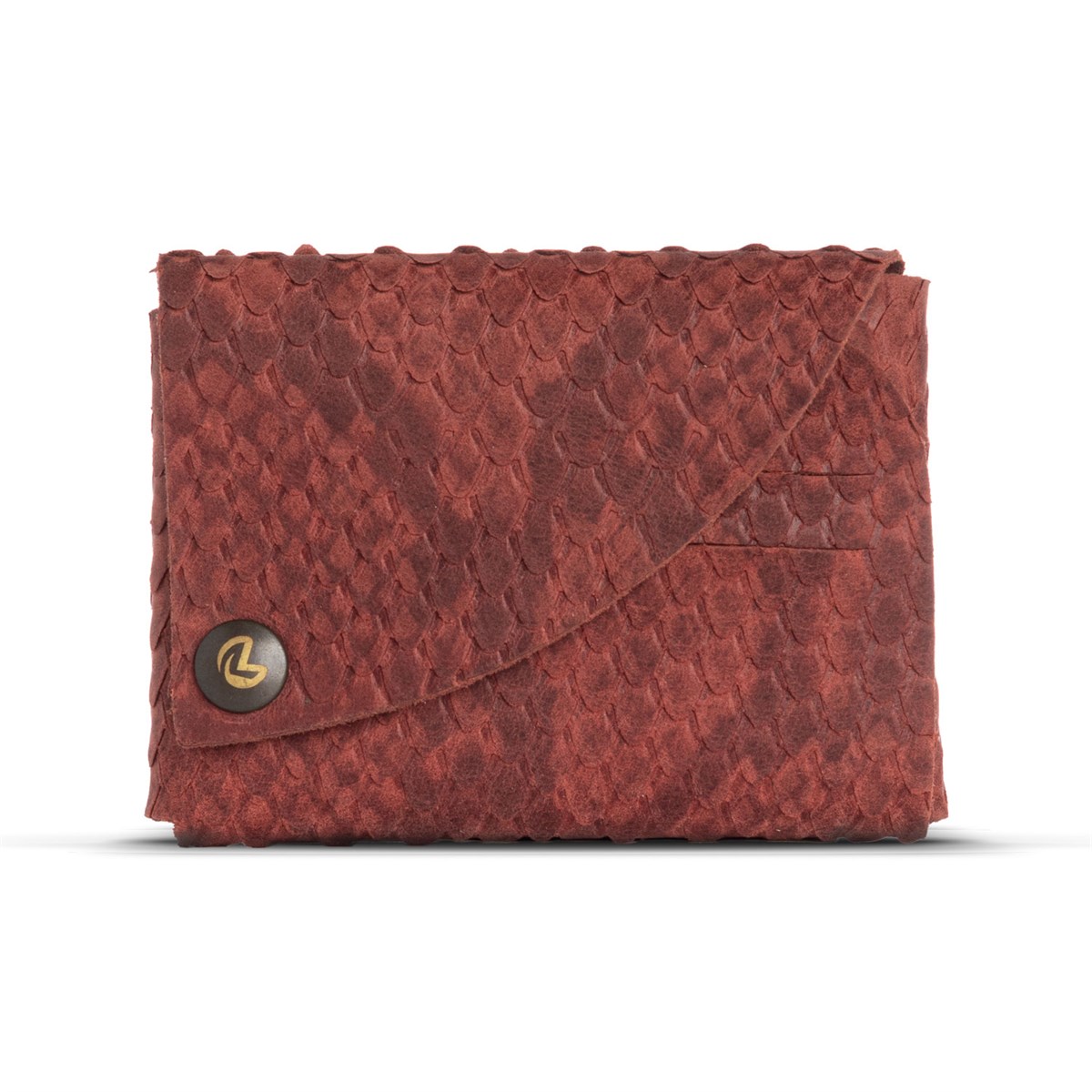 Tirski, Snake Pattern GINKGO Wallet In Burgundy